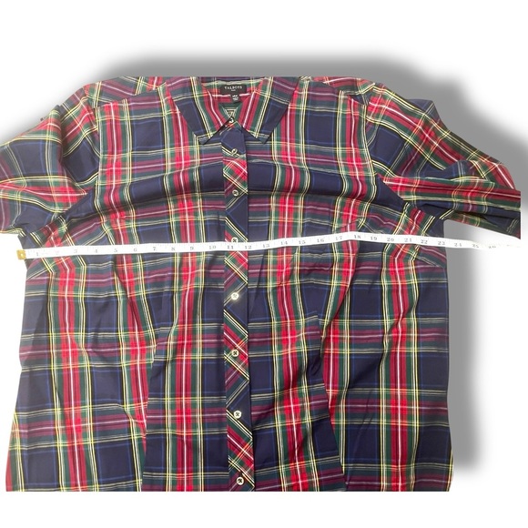 TALBOTS Plaid Tartan Perfect Shirt with Gold Buttons Women’s Plus 14 - Picture 7 of 10
